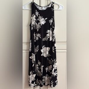 Old Navy Floral Black and White Sleeveless Dress-Size XS
